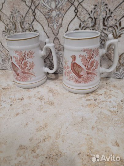 Пивные кружки 2шт. Вербилки (фазаны)