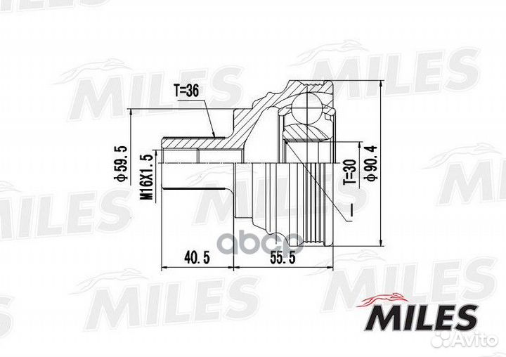 Шрус miles GA20025 шрус audi A3/VW G5/passat/TO