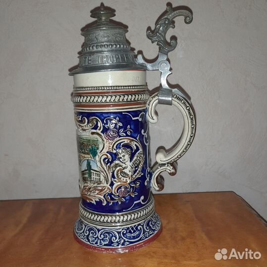 Антикварная пивная кружка привет из