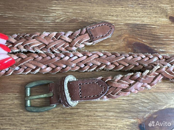 Ремень женский кожаный коричневый