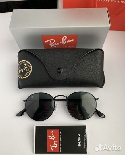 Очки ray ban round metal черные