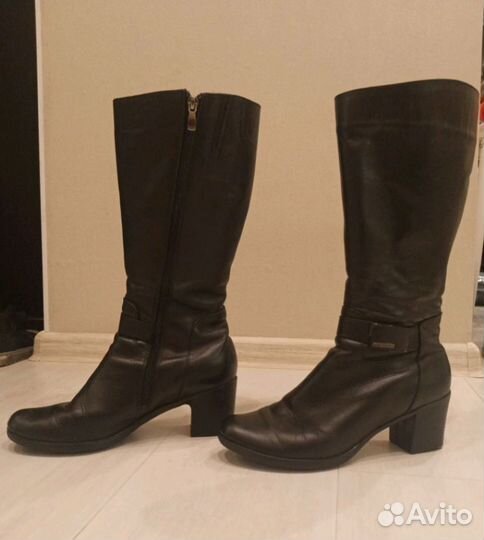 Сапоги женские нат.кожа 38 демисезонные черные