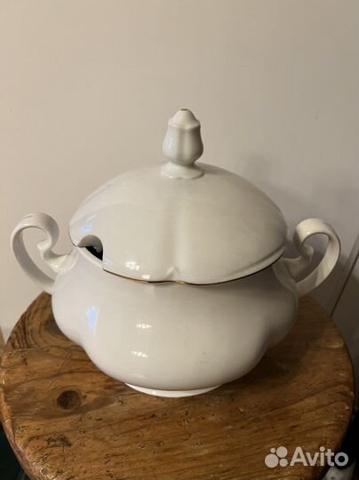 Фарфоровая супница, богемия, винтаж