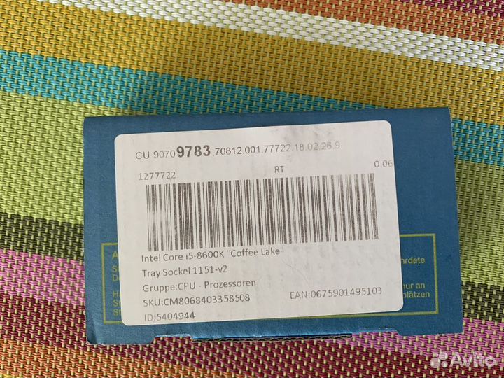 Процессор Intel core i5 8600k