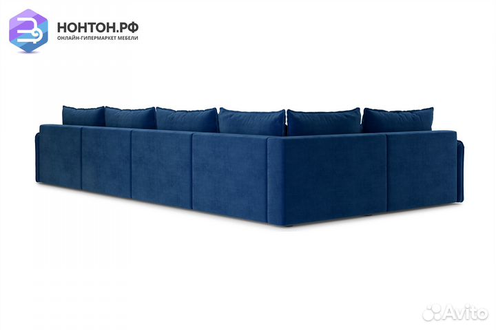 Диван п-образный тик-так Антей темно-синий