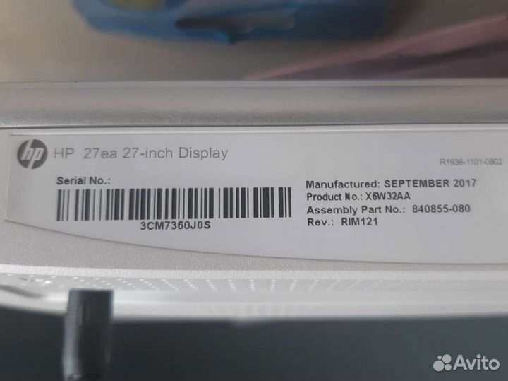 Монитор HP 27ea как новый