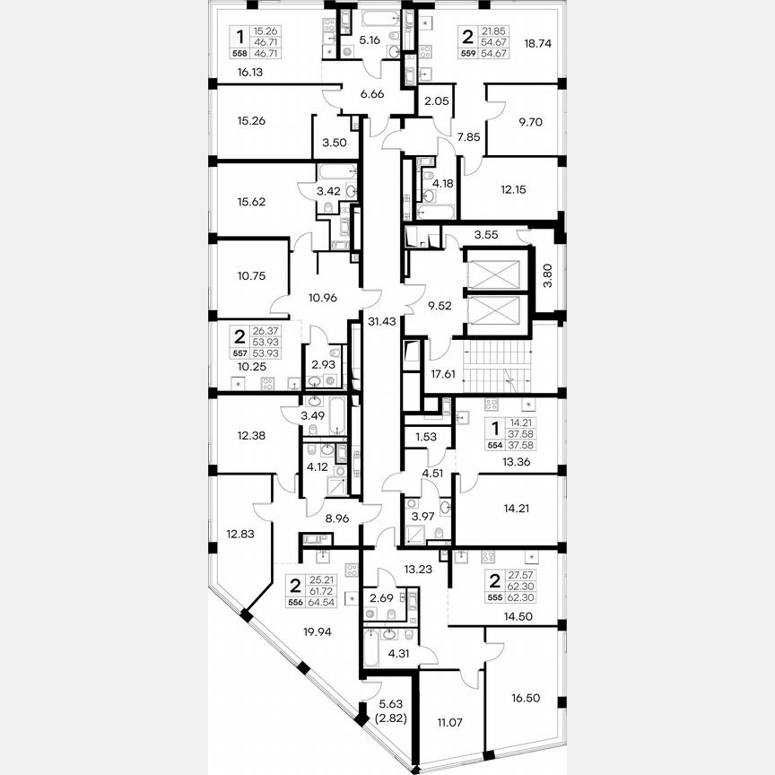 1-к. квартира, 39,4 м², 16/19 эт.