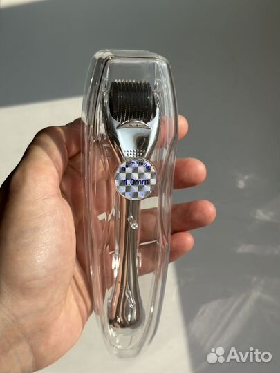 Дермароллер/Мезороллер для лица и тела, серебряный