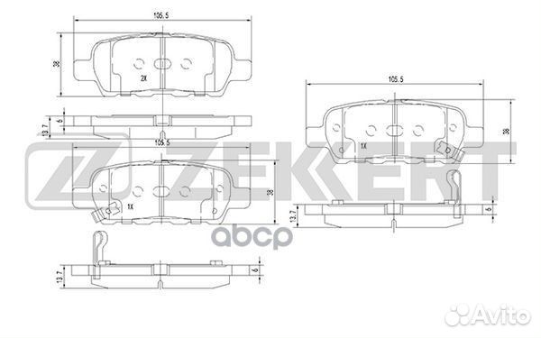 Колодки торм. диск. задн. Nissan Murano (Z50 Z5
