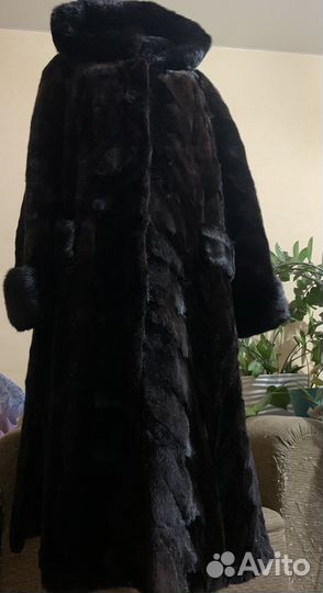 Шуба норковая с капюшоном