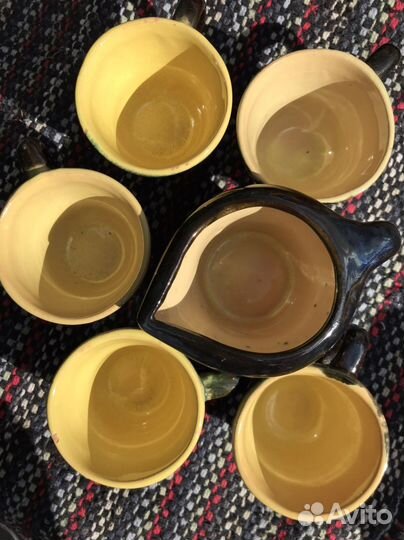 Керамические кофейные чашки с молочником(ссср)