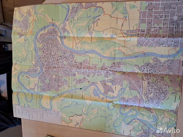 Географическая карта Уфы 1996г