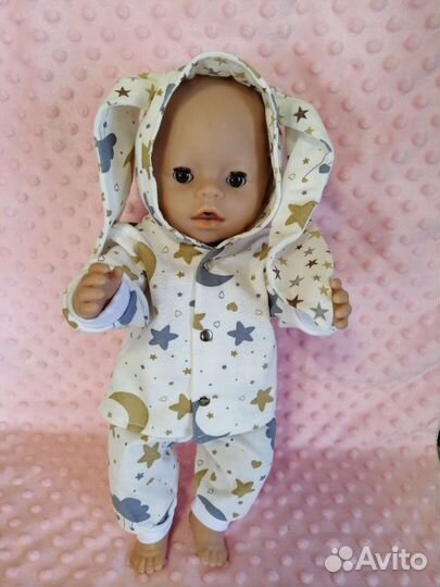 Костюм зайка для кукол 38-44см