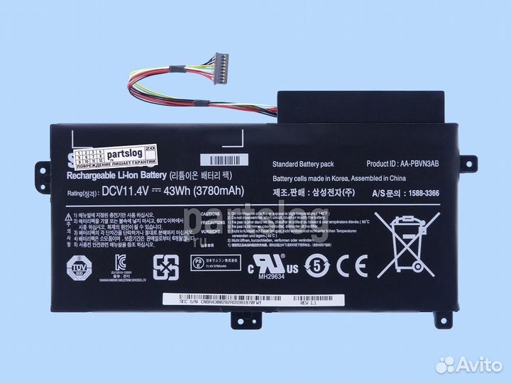 Аккумулятор для Samsung AA-pbvn3AB 11.4V 3780mAh 4