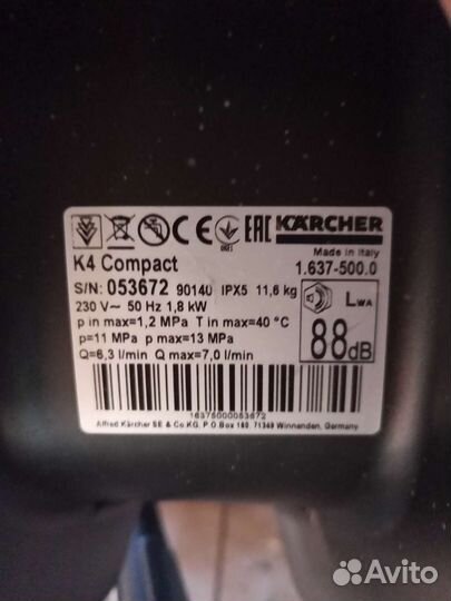 Мойка высокого давления karcher k4 compact