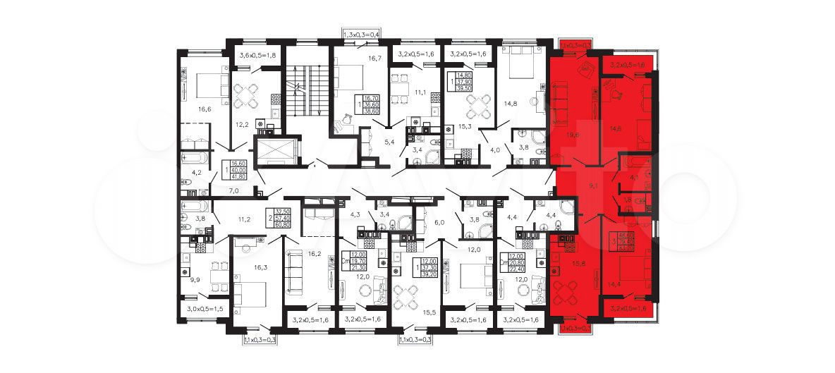 3-к. квартира, 83,2 м², 3/4 эт.