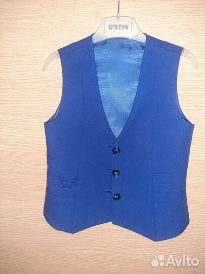 Школьная форма, жилет, рост 134, василек