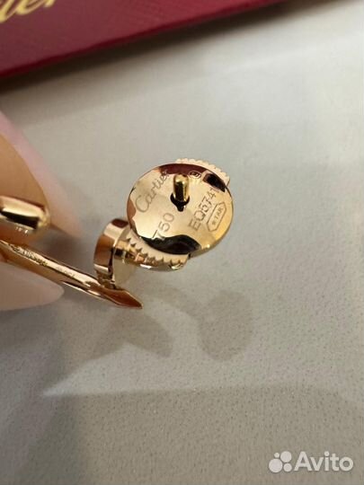Золотые серьги гвоздь cartier
