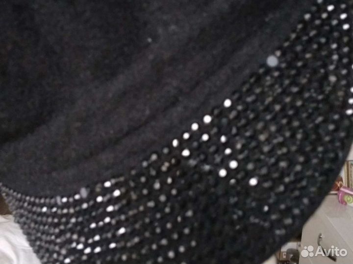 Кепи женская из фетра 54-56, стильная, со стразами