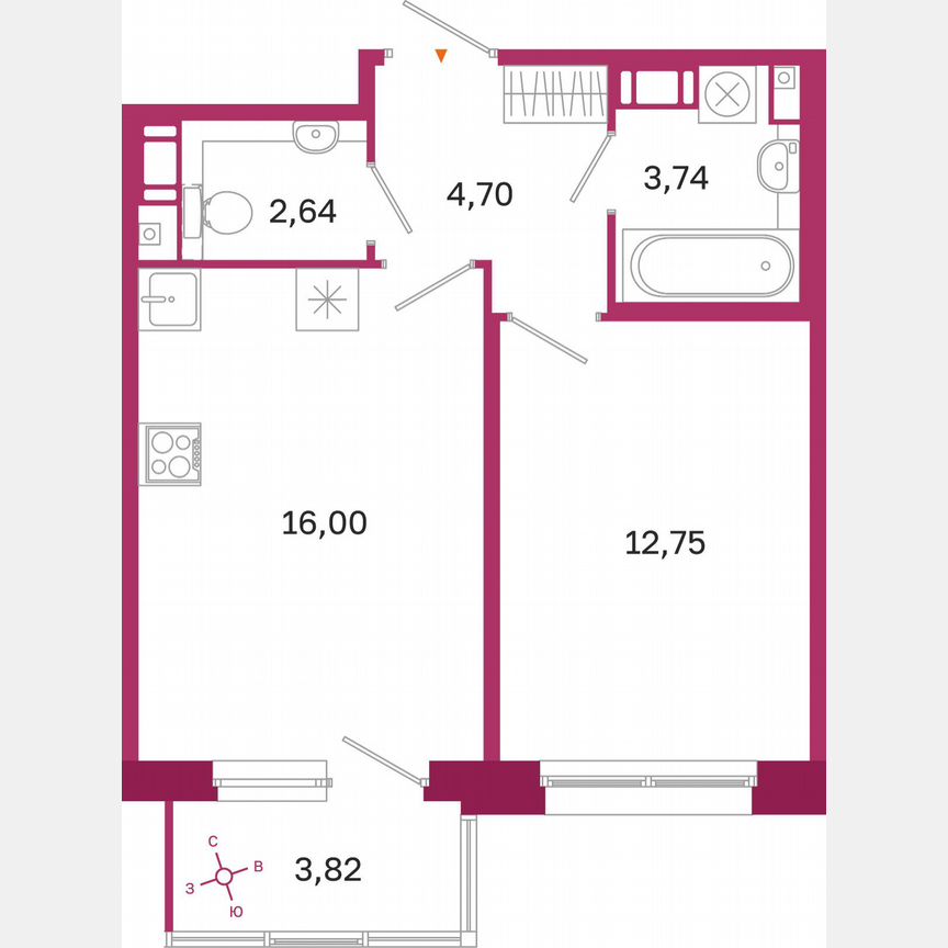 1-к. квартира, 41 м², 5/10 эт.