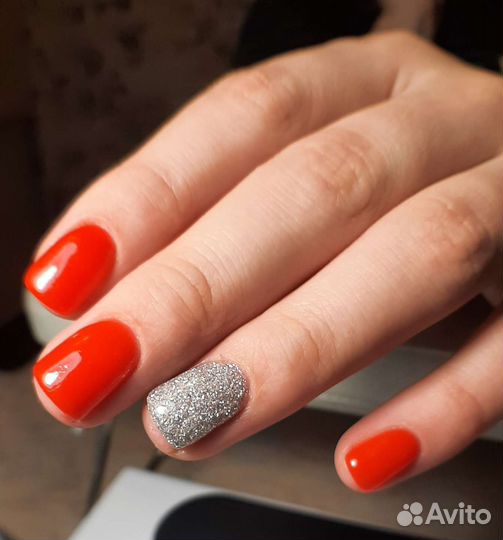 Пудровый маникюр без лампы