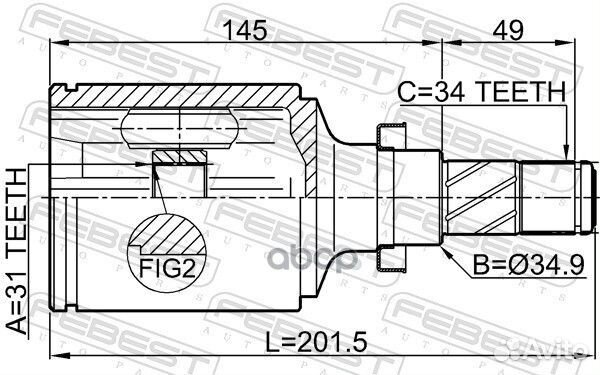 Шрус внутренний правый 31X34.9X34 1011J300RH