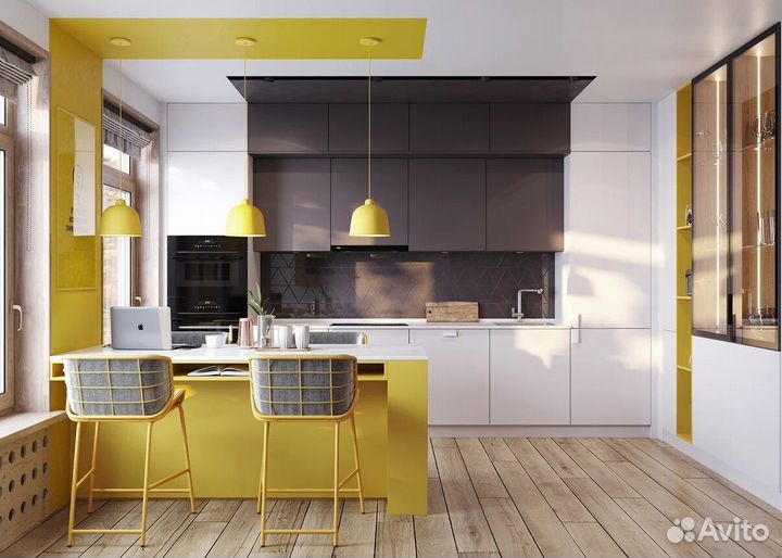 Кухня с барной стойкой