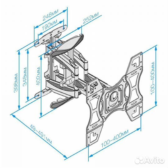 NB emmy mount DF600 черный vesa: 400*400, 400*200