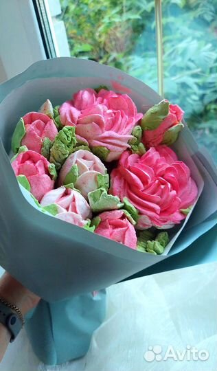 Букеты из зефирных цветов