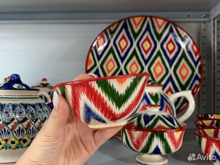 Чайный сервиз узбекский атлас посуда