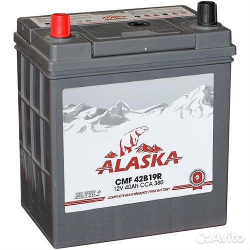 Аккумулятор Alaska CMF silver+ 42B19R 40 а/ч