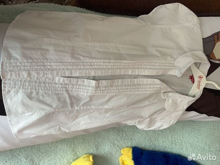 Рубашка белая школьная с коротким рукавом