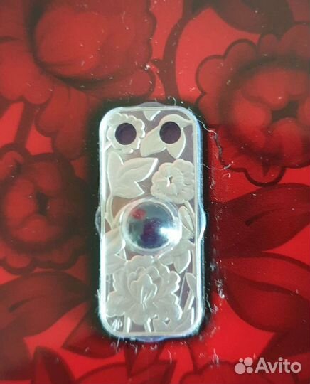 Монета, ниуэ 1 доллар, кулон, Янтарь, серебро