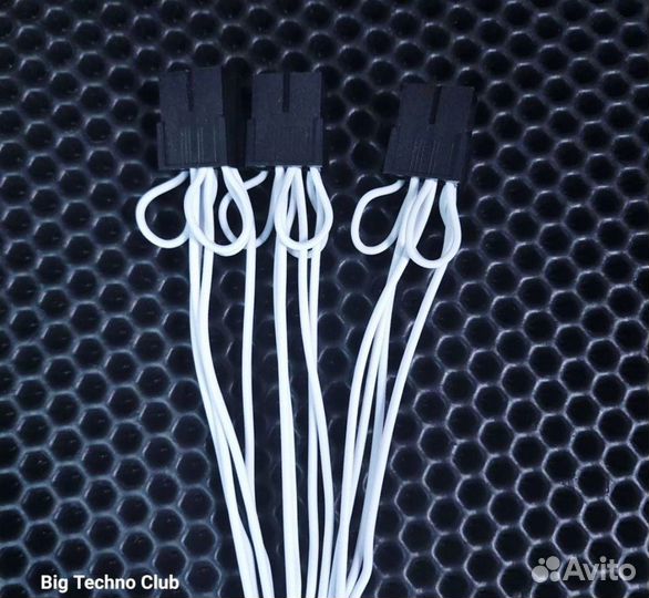 Кабель 12vhpwr моддинг чёрный/белый