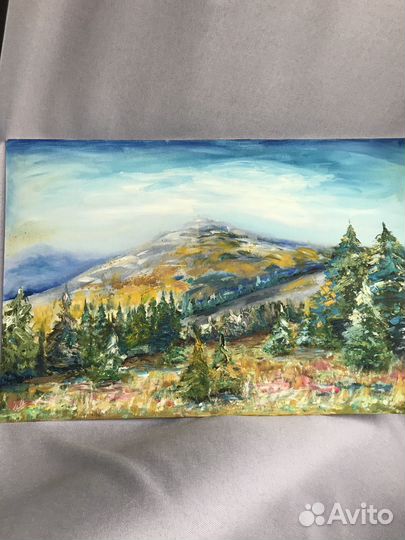 Картина маслом горный пейзаж