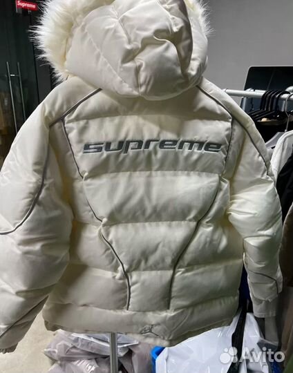 Пуховик Jordan x Supreme White Puffer Jacket FW24