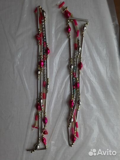 Елочные стеклянные бусы