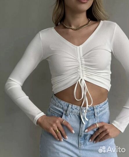 Логслив Кроп топ с завязками