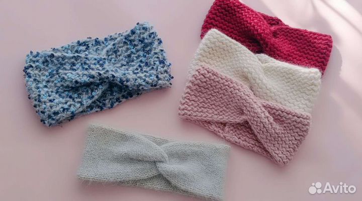 Повязка на голову вязаная