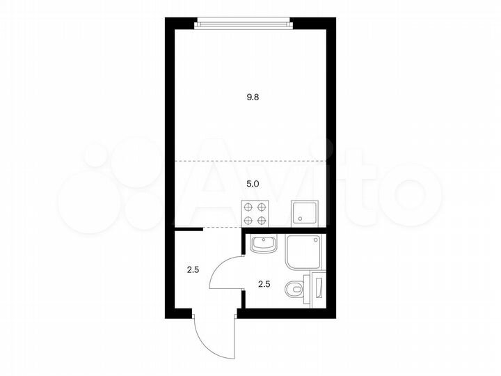 Квартира-студия, 19,8 м², 33/33 эт.