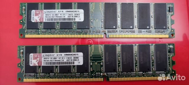 Оперативная память ddr-1 Kingston 2x по 512MB