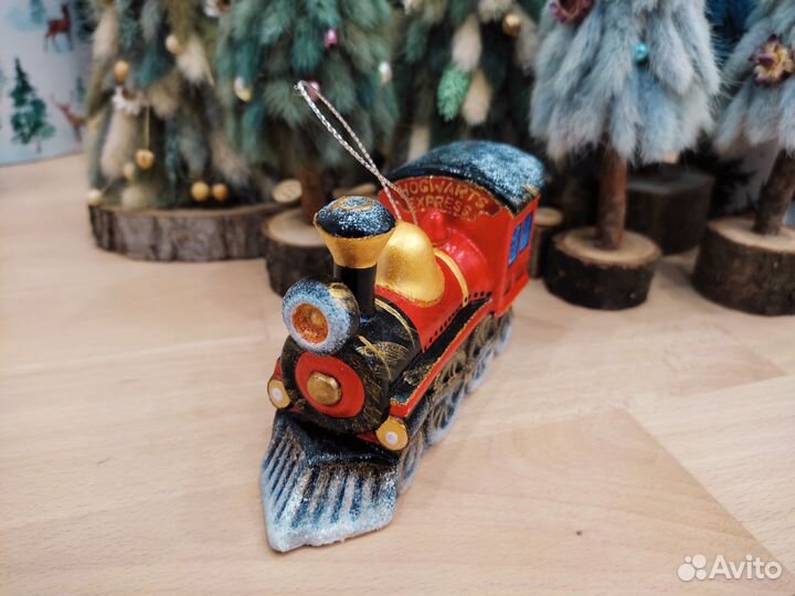 Ёлочная игрушка статуэтка Хогвартс экспресс фарфор