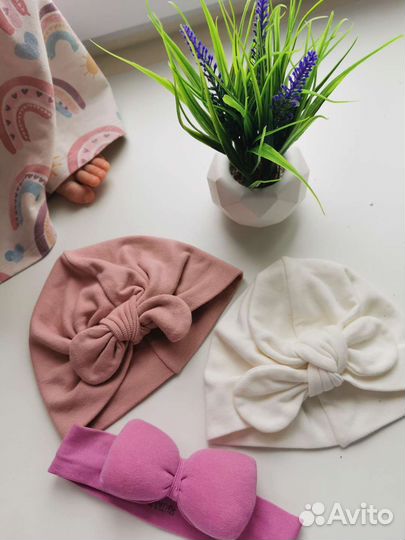 Тюрбан и повязка для девочки 3-6 мес