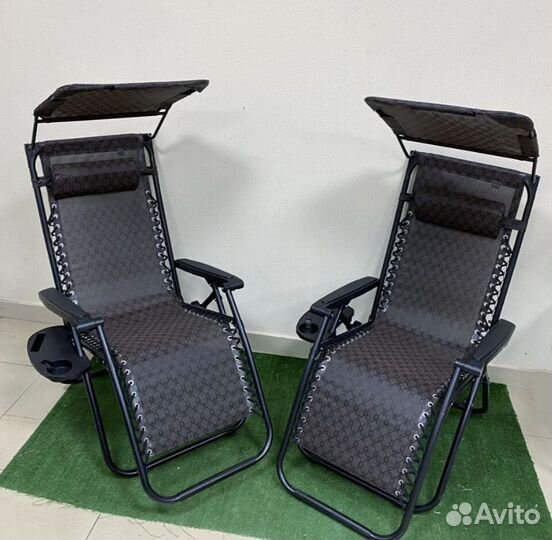 Кресло шезлонг с козырьком Складное Новое