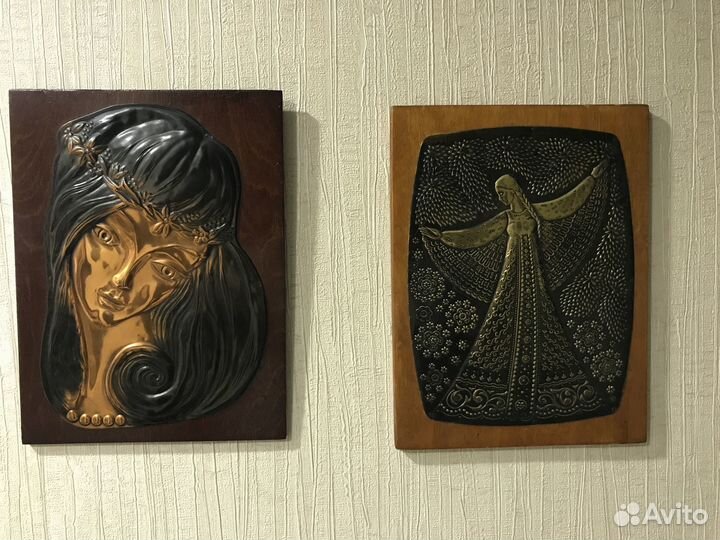 Картина чеканка на дереве СССР