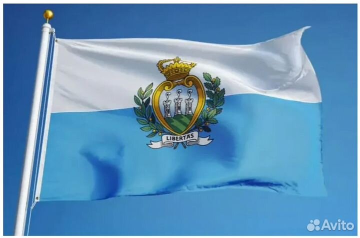 Флаг Сан-Марино 90х135 см с люверсами