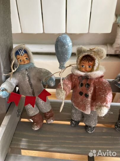 Ватные елочные игрушки СССР