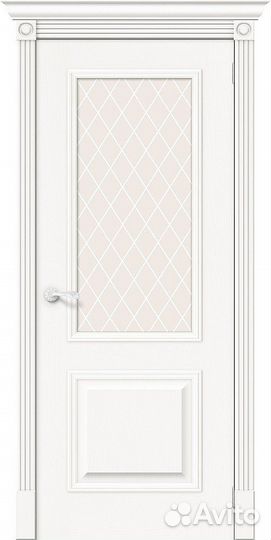 Межкомнатная дверь Классик-13, остеклённая, Whitey