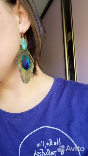 Новый красивый, стильный набор из перьев павлина