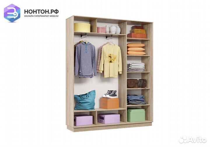 Шкаф-купе трёхдверный Мира дуб сонома